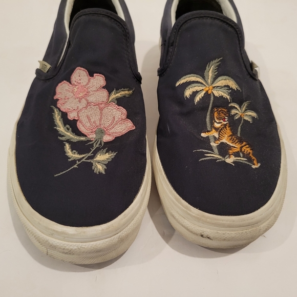 Vans floral tiger palm tree slip on sneakers 7.5 - Picture 5 of 11